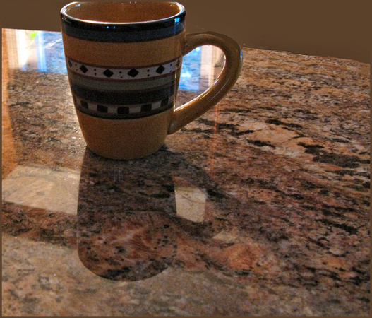 Morning Coffee & Window Reflections in Granite