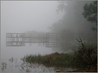 Dock in Dawn Fog