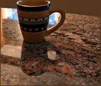Morning Coffee & Window Reflections in Granite